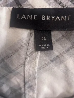 Lane Bryant white and gray plaid long sleeve blouse-28 thumbnail 2