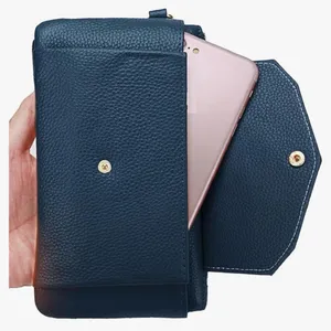 Yaluxe Blue Leather Wristlet thumbnail 4