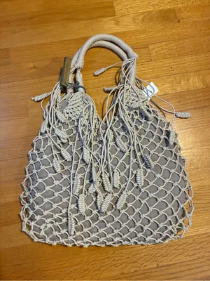 Monserat De Lucca Macrame Belen Tote Purse Handbag Cream Ivory Women’s NWT thumbnail 4