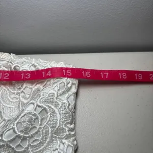 MM Couture Miss Me White‎ Strapless Lace Mini Dress Medium Wedding Cocktail thumbnail 10