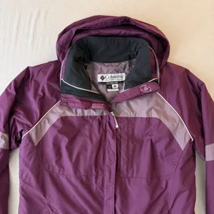 Columbia Interchange Jacket Womens Large Purple Hooded 3-in-1 Ski Hiking Shell thumbnail 11