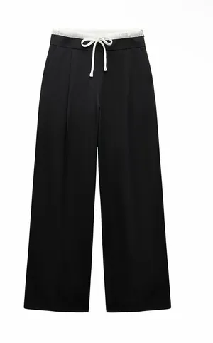 Zara Women’s Double Waist Wide Leg Pants thumbnail 1