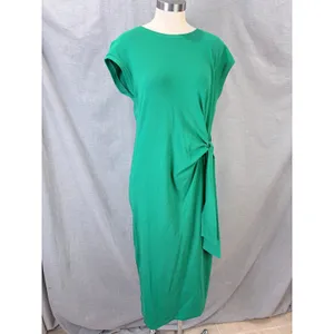 Gracia Green Side Knot‎ Midi Dress Cotton Stretch M Effortless thumbnail 2