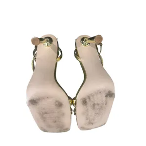 Steve Madden Gold Strappy Square Toe Metallic Party Heels Sandals Size 8‎ thumbnail 6