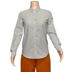 SÉZANE Tomboy Stripe Shirt, Ecru/Blue, FR36/US4 thumbnail 4