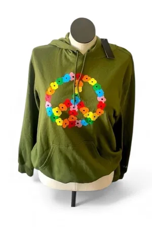 Pride PH by The PHLUID Project 'Be Kind' Hooded Pullover Sweatshirt Medium Green thumbnail 1