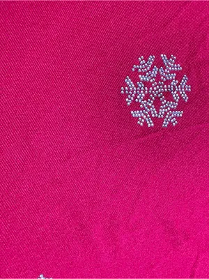 Red rhinestone snowflakes Blouse Size XS ~ Long Sleeeve‎ Christmas Top thumbnail 5