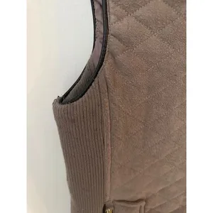 Fate Taupe Quilted Moto Vest Medium Brown thumbnail 4