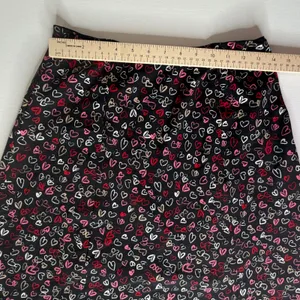 LOFT Black Heart Print Midi Skirt Size 2 Coquette Valentines Romantic Y2K‎ Girly thumbnail 11