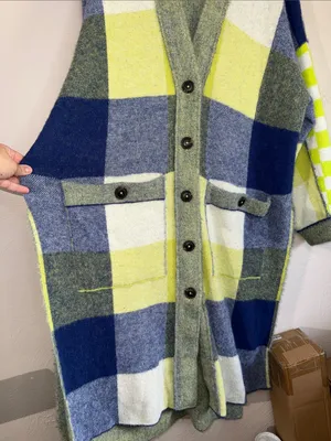 Free People South Bend Cardi Plaid Hooded Duster M NWOT thumbnail 5