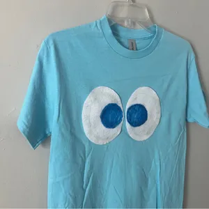 Gildan Halloween Costume Blue Retro Arcade Game Ghost T-shirt thumbnail 2