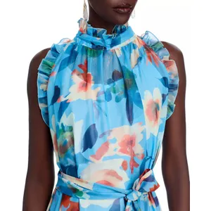 Nancy Yang Tiered‎ Floral-Print Dress Size Small thumbnail 4