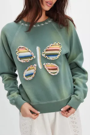 Free People Patchwork Butterfly Sweatshirt thumbnail 1