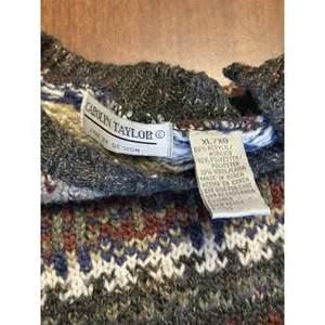 Carolyn Taylor For by Design Sweater Fair Isle Knit Pullover Striped Grandpa Y2K thumbnail 3