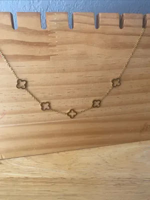 Anthropologie NEW Gold clover necklace adjustable thumbnail 3