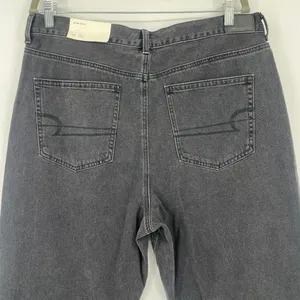 American Eagle Mom Jeans 16S Y2K Grunge Street Black Baggy Highrise Tapered NWT thumbnail 7