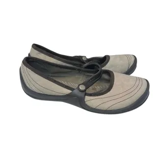 Crocs Nubuck Leather Mary Jane Comfort Slip-On Brown/Tan 8 thumbnail 3