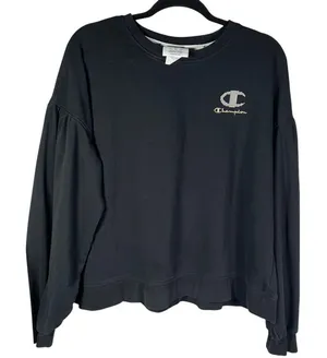 Champion Authentic Athleticwear Black Sweatshirt Crewneck Blouse Womens‎ XL thumbnail 1