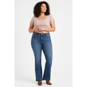 Levis 726 Womens Jeans 32x32 Medium Wash High Rise Flare Stretch Denim Blue thumbnail 8