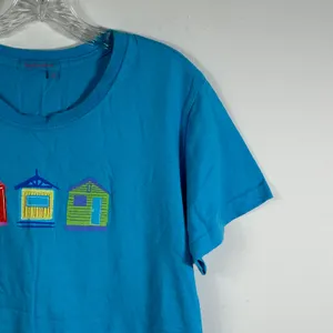 Fresh Produce Womens Blue Beach House Graphic T-Shirt Cotton USA Made Large thumbnail 7
