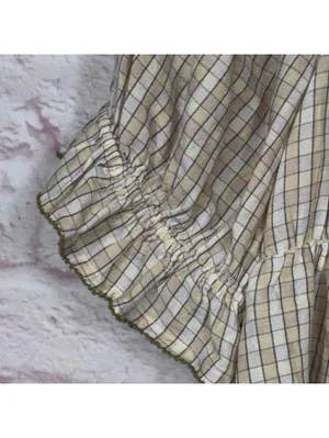 Old Navy Women’s Plaid Smocked Peasant Blouse Size Large Cottagecore Boho NWT thumbnail 3