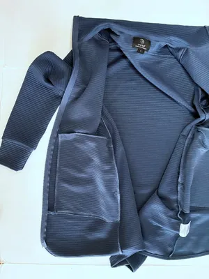 MPG Ottoman Long Full Zip Up Ribbed Sweater Jacket - S - Slate Blue thumbnail 6