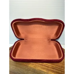 Gucci Burgundy Velvet Hardshell Sunglasses CASE ONLY Satin Lined Designer thumbnail 8