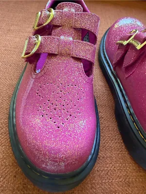 Dr. Martens NEW Women's Youth Mary Jane Glitter Patent Leather Shoe Size 4 or 5 thumbnail 7