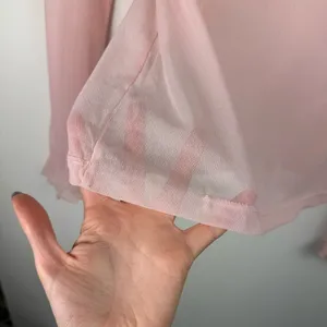 Vtg Y2K Pink Sheer Ruffle Neck Top Sz XS thumbnail 12