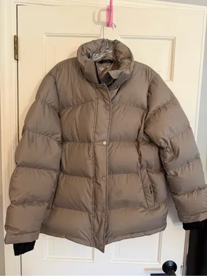 Quince Responsible Down Puffer Jacket Stone Taupe Size Large thumbnail 2