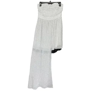 Love Point Pin Up Style Polka Dot Bustier Dress With Side Train Sz L thumbnail 2