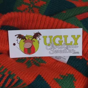 Ellen Degeneres Reindeer Pullover Ugly Christmas Sweater Women's L Red Green New thumbnail 7