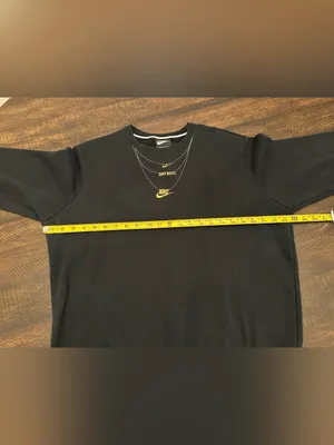 Nike Sweatshirt Womens Small Black Embroidered Gold Chain Necklace Crew Neck thumbnail 7