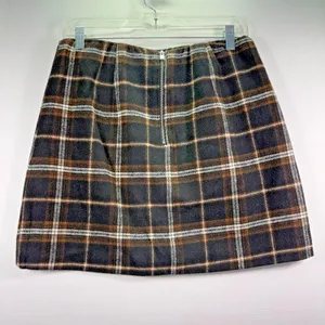 Hollister Women Black Plaid Stretch‎ Waist Ultra Hi-Rise Lined Skirt Size Medium thumbnail 2
