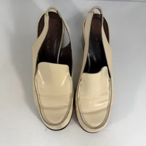 VTG‎ 90s Anne Klein 8 Slingback Chunky Loafer Bratz Block Heel Leather Tan Italy thumbnail 6