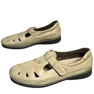 SAS Roamer‎ Shoes Womens 10 Beige Moccasin Leather Slip On Adjustable Comfort thumbnail 2