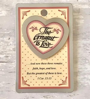 The Greatest Love Heart Pin Faith Christian Bible Jesus NEW thumbnail 1