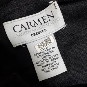 Carmen Marc Valvo Black and Silver Studded Bodycon Dress Size L‎ thumbnail 6