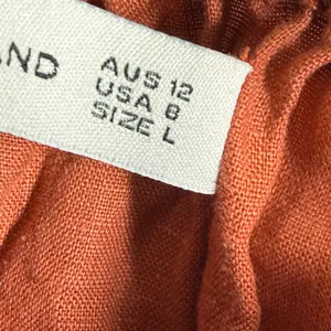 Faithfull The‎ Brand Womens Linen Smocked Halter Top Terracotta Rust Size Large thumbnail 3