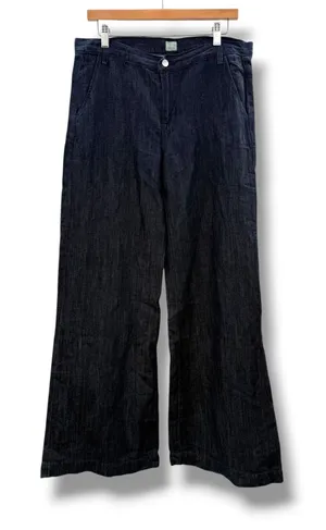 J Brand Wide Leg Denim Trousers 30 Dark Wash High Rise Trouser Jeans Made in USA thumbnail 1