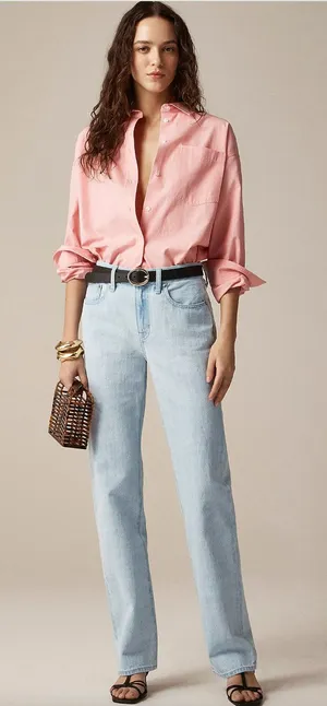 J.Crew Mid Rise Straight Jean Montauk Wash Light Blue Full Length US 26 NWT thumbnail 1
