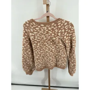 Abercrombie & Fitch Leopard Print Sweater Women Medium Soft A&F V Neck thumbnail 8