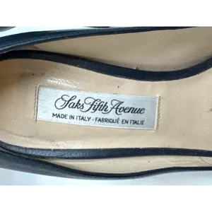 Saks 5th Avenue Vintage Saks Fifth Avenue Pumps Womens 7B Black Leather Pointed Toe Italy thumbnail 3