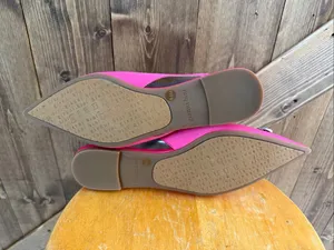 Gianni Bini Women’s Size 8.5M Hot Pink Rhinestone Pointed Toe Slingback Flats thumbnail 6