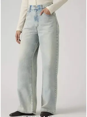 New 29x31 LEVI’S CINCH BAGGY WOMEN'S JEANS A Little Hazy - Light Wash thumbnail 2