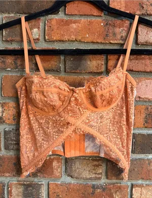 Out from under Urban Outfitters womens Modern Love corset top orange M thumbnail 1