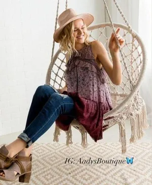 Gimmicks by BKE Mauve High Neck Pieces Floral Top Size M New with Tag thumbnail 1