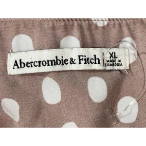 Abercrombie & Fitch Mauve Pink White Polka Dot Slit Midi Skirt Womens Size XL thumbnail 3