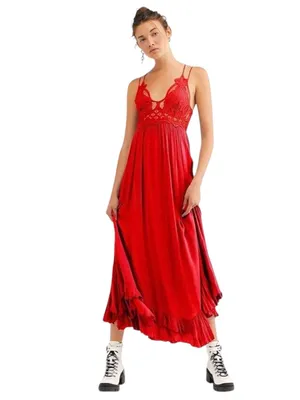 Free People Adella Lace Boho Maxi Slip Dress thumbnail 3