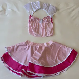 💖✨ Y2K Cosplay Pink Princess Satin Co-Ord Set – Corset Top + Ruffle Skirt Medium ✨💖 thumbnail 4